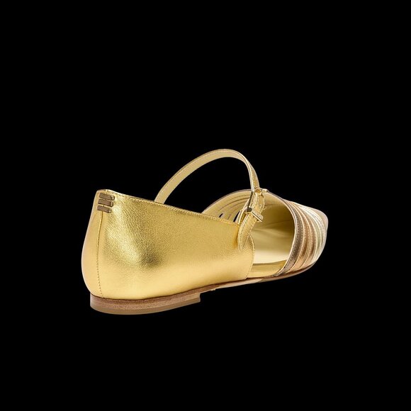 Sarah Flint Aet D’orsay Gold and Silver Women's Flats - Picture 5 of 10